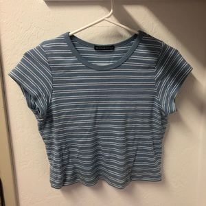 Never Worn Blue and White Striped Brandy Tee